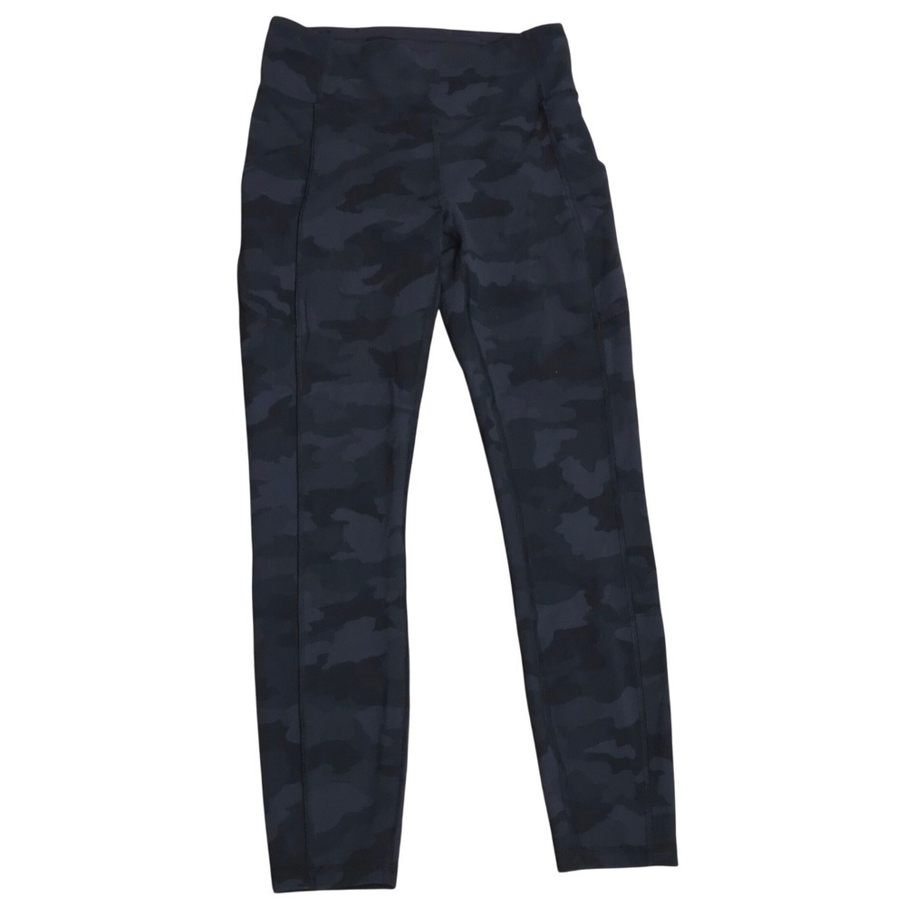 Lululemon Invigorate High-Rise Tight 25in Ankle Camo Black Gray Pockets 6 Sporty